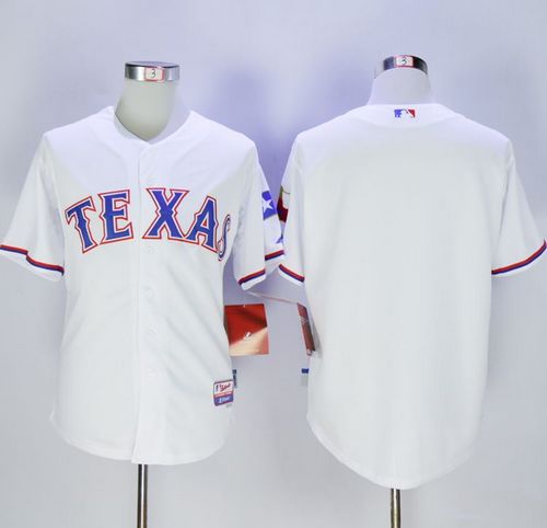 Rangers Blank White Cool Base Stitched MLB Jersey - Click Image to Close